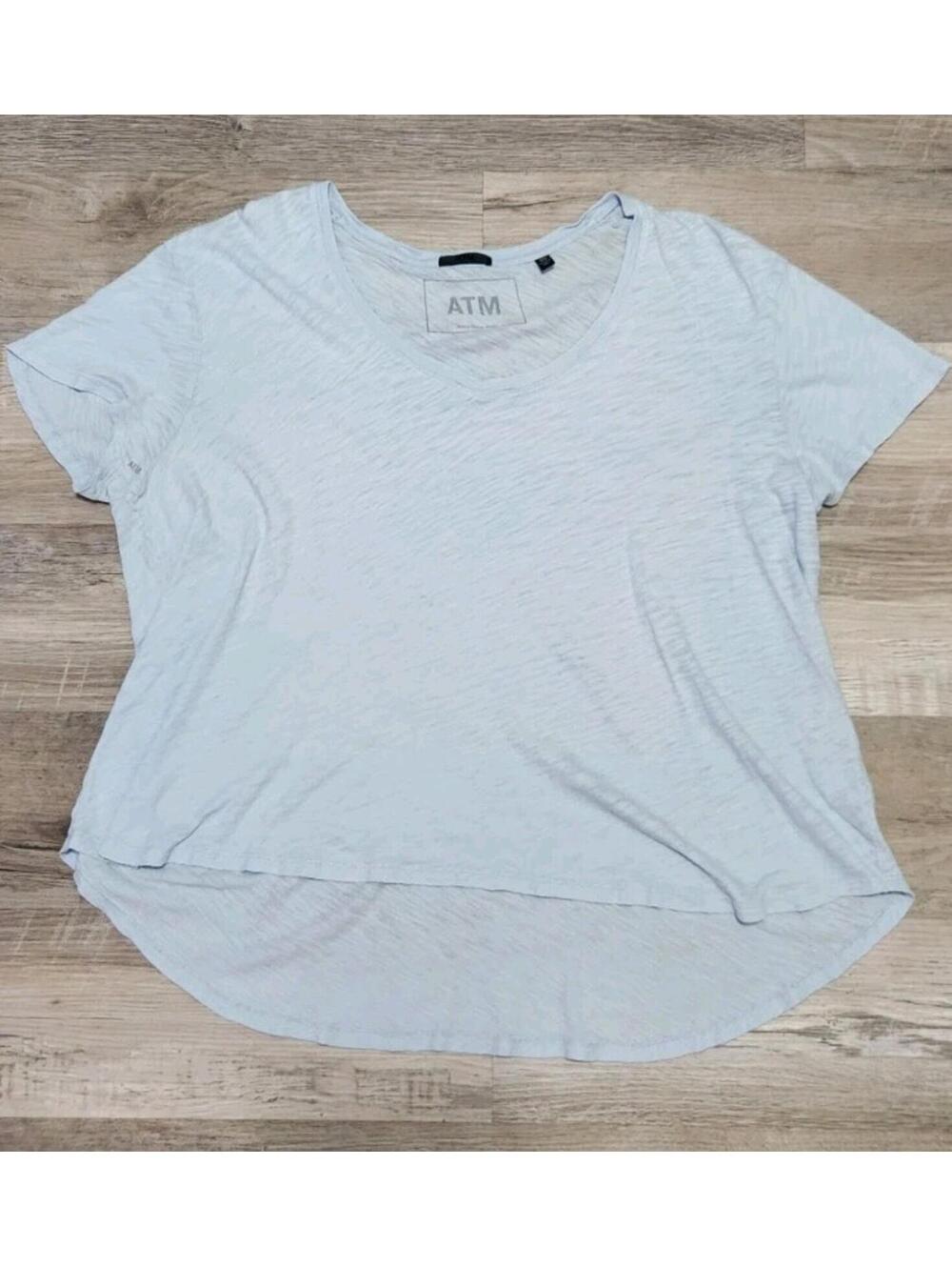 ATM anthony Thomas Melillo Top Medium / Large Sky Blue Short Sleeve Flowy 100%